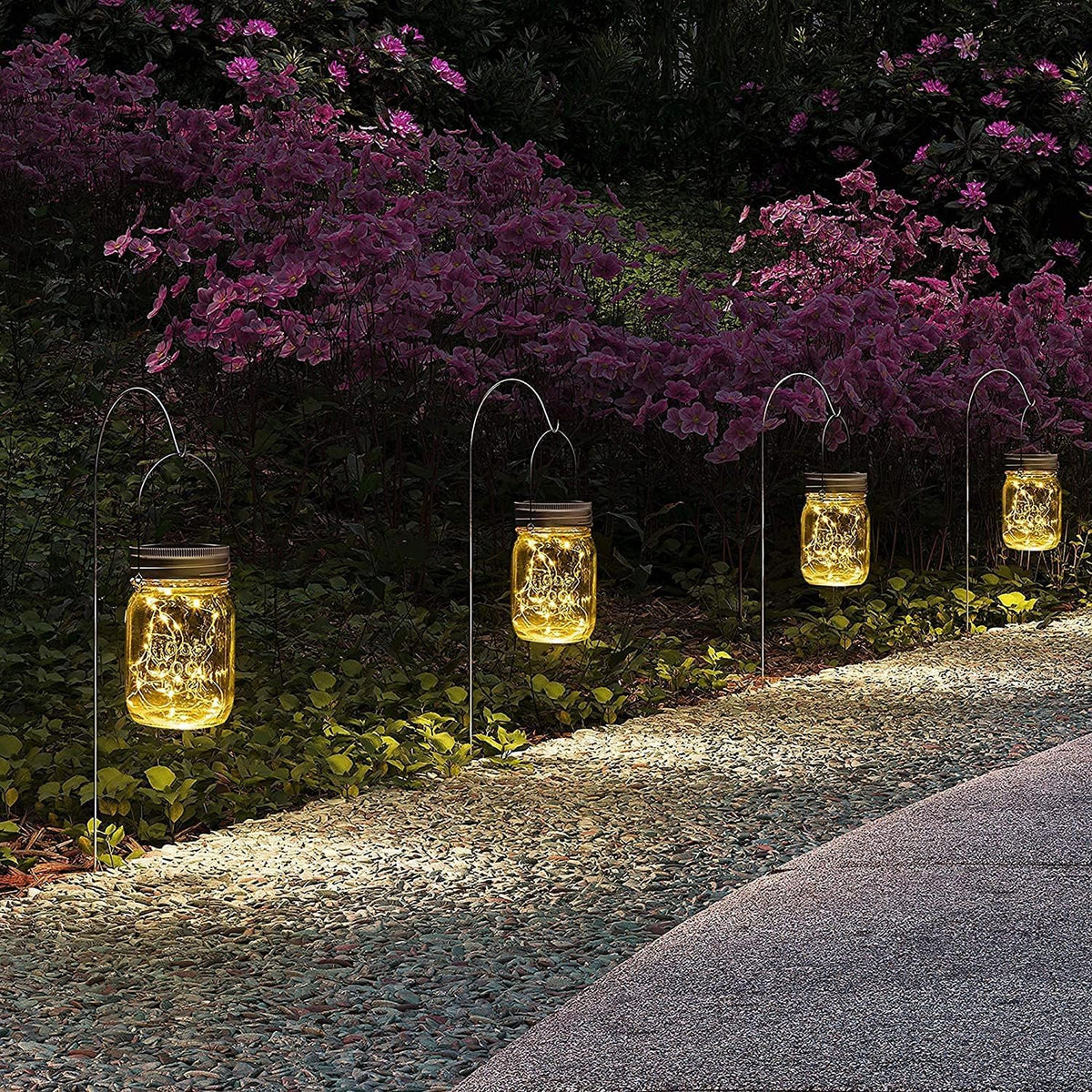 GIGALUMI mason jar lid light provides weatherproof lantern without wiring.