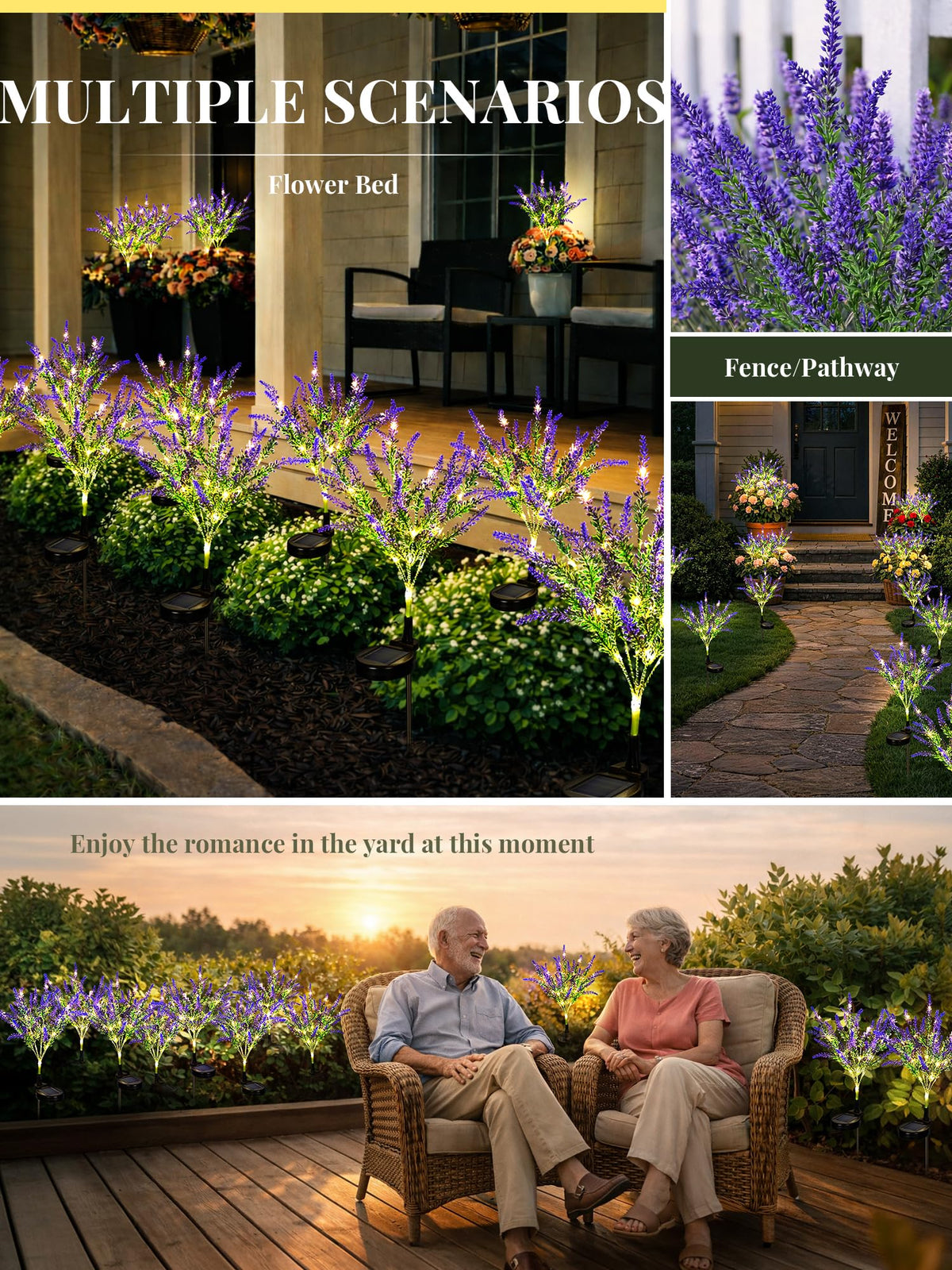 GIGALUMI night glow in a garden path creates a magical ambiance.