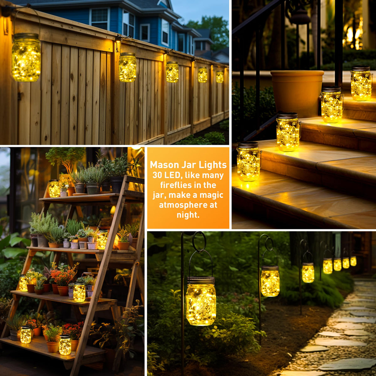 GIGALUMI outdoor lights hung on balcony for magical twilight ambiance