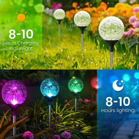 GIGALUMI outdoor solar globe lights offer wireless installation and easy setup.
