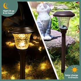GIGALUMI outdoor solar light in stainless steel brown finish for durability