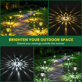 GIGALUMI outdoor solar lights illuminate a patio with weatherproof, low maintenance appeal.