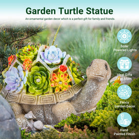GIGALUMI outdoor turtle decor with light ideal for garden paths and borders.