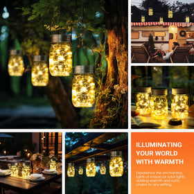 GIGALUMI outdoor waterproof jar lights resist rain while creating mood.
