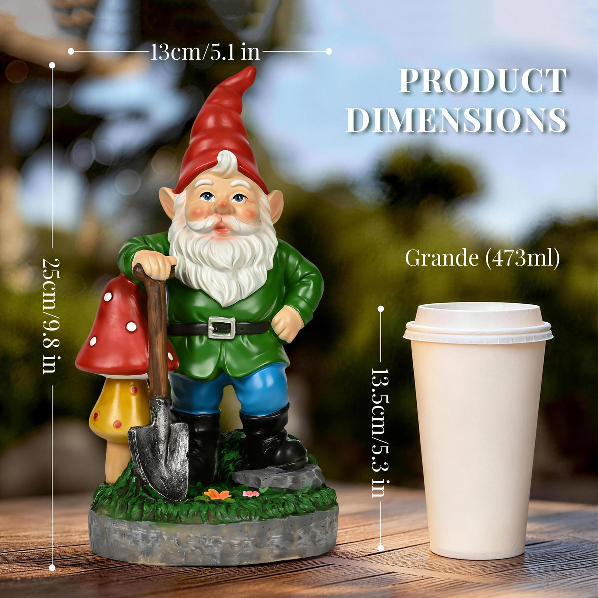GIGALUMI patio lawn gnome decor enhances porches and walkways.