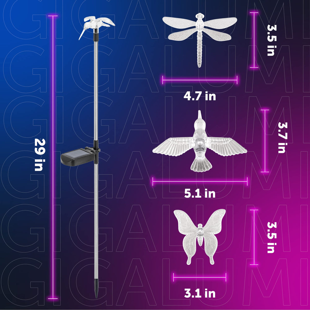 GIGALUMI butterfly lights brighten pathways at night for safer walkways