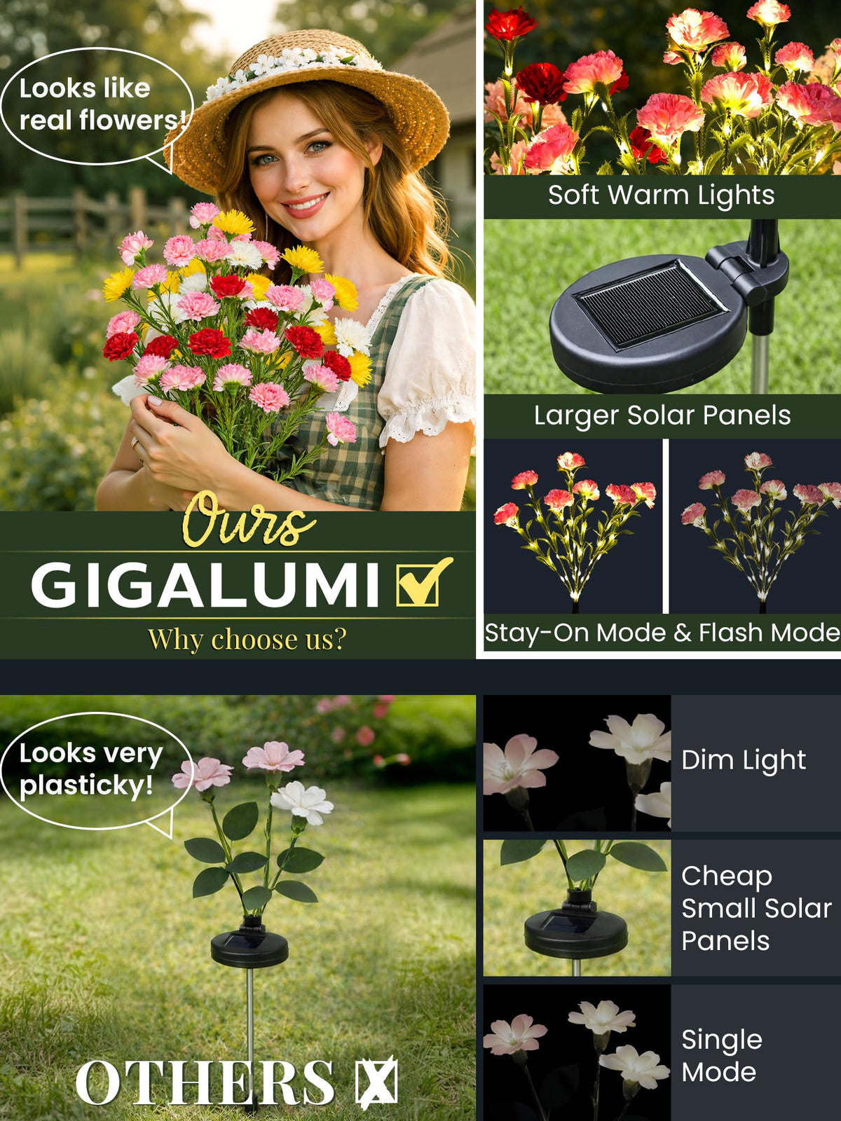 GIGALUMI carnation glow at dusk lights outdoor walkways beautifully