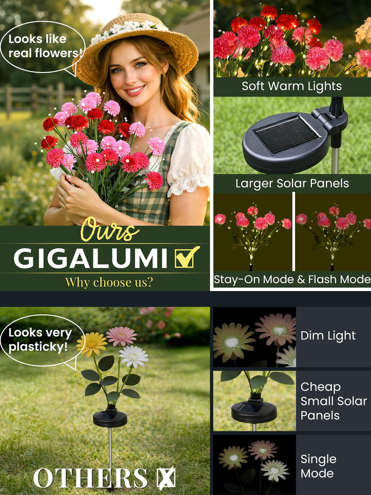 GIGALUMI solar chrysanthemum light night glow along pathways