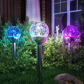GIGALUMI cracked glass ball walkway edge lighting guides nighttime strolls