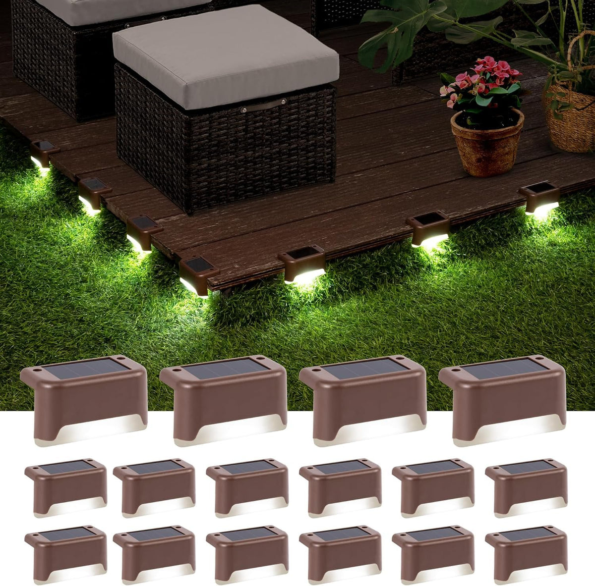 GIGALUMI railing light guides guests along walkways with cool white glow.