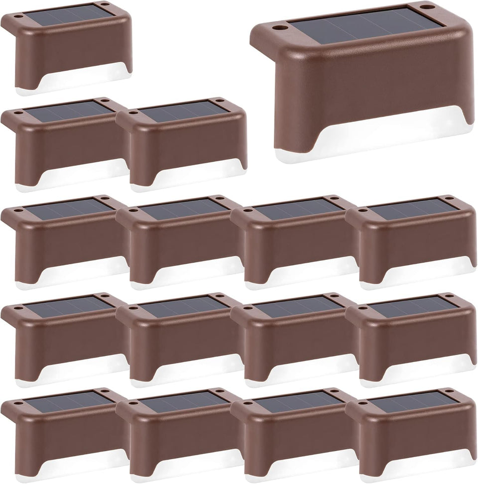 GIGALUMI solar deck light on stairs provides safer nighttime navigation.