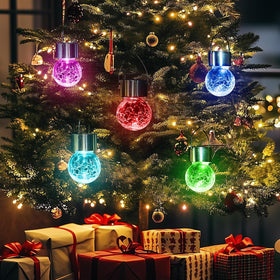 GIGALUMI lantern hung from a tree enhancing outdoor decor