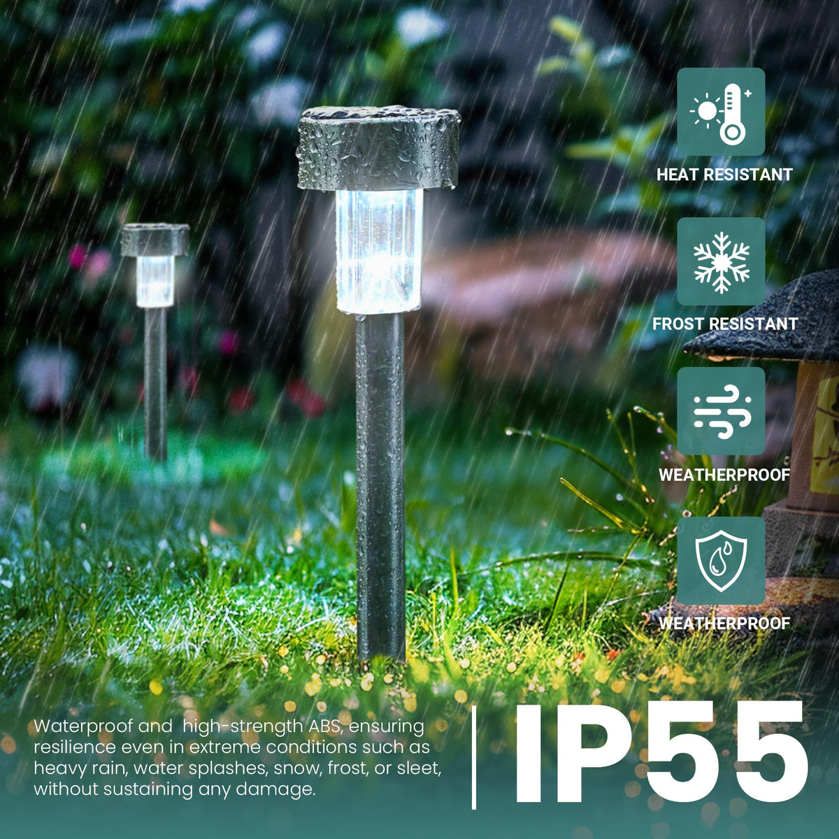 Gigalumi IP44 waterproof light stands up to weather in all seasons.