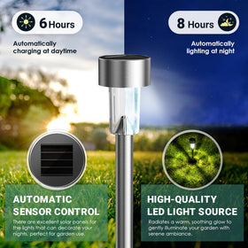 GIGALUMI automatic on/off lights switch on at dusk for convenience.