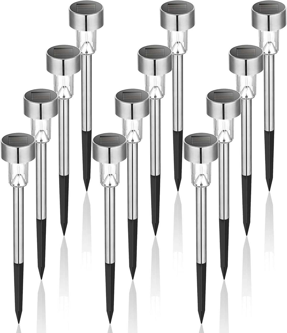 GIGALUMI solar lights with integrated lamp head design illuminate pathways with a modern glow