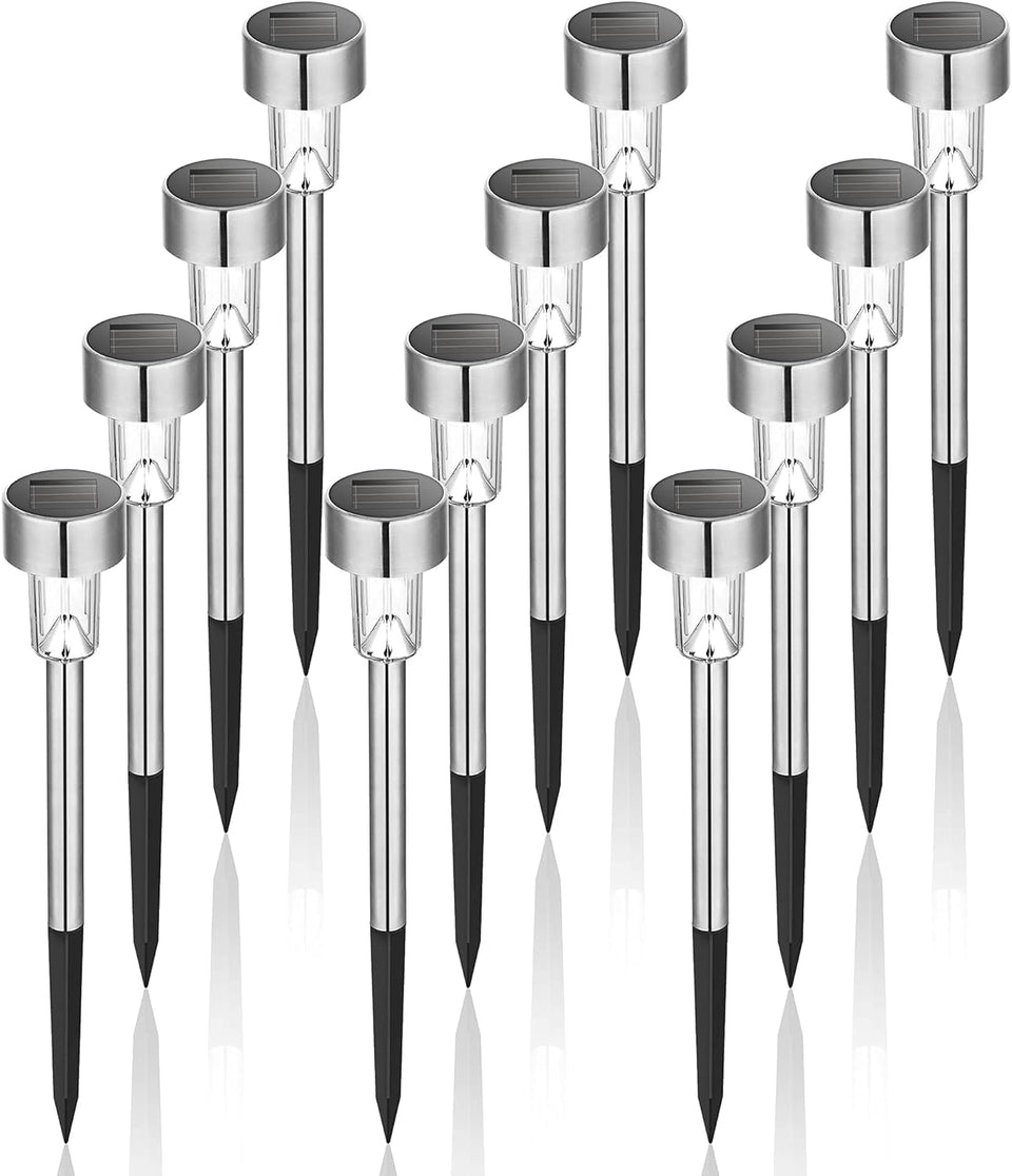 GIGALUMI solar lights with integrated lamp head design illuminate pathways with a modern glow