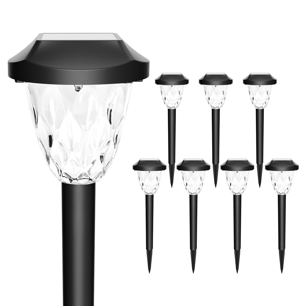 GIGALUMI solar lights outdoor with pattern lampshade creating a welcoming garden glow