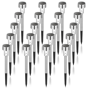 GIGALUMI solar lights in stainless steel design brighten outdoor paths with lasting durability.