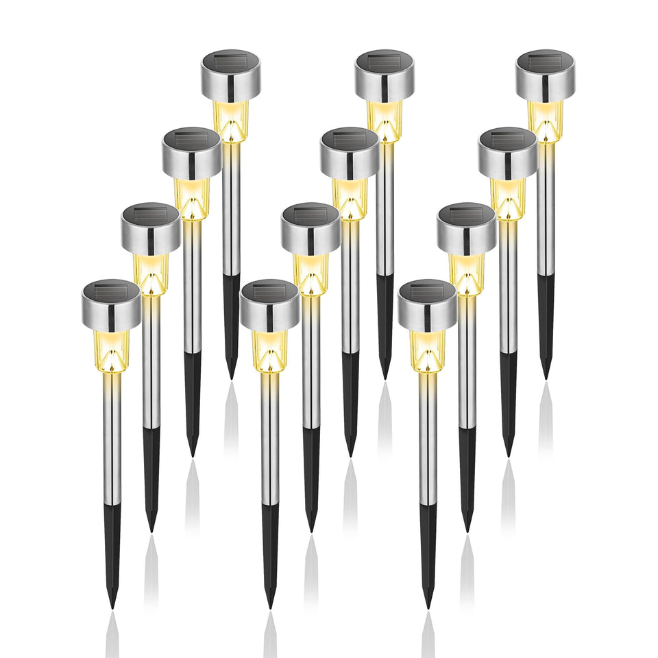 GIGALUMI solar lights packaging shows easy setup and energy efficiency