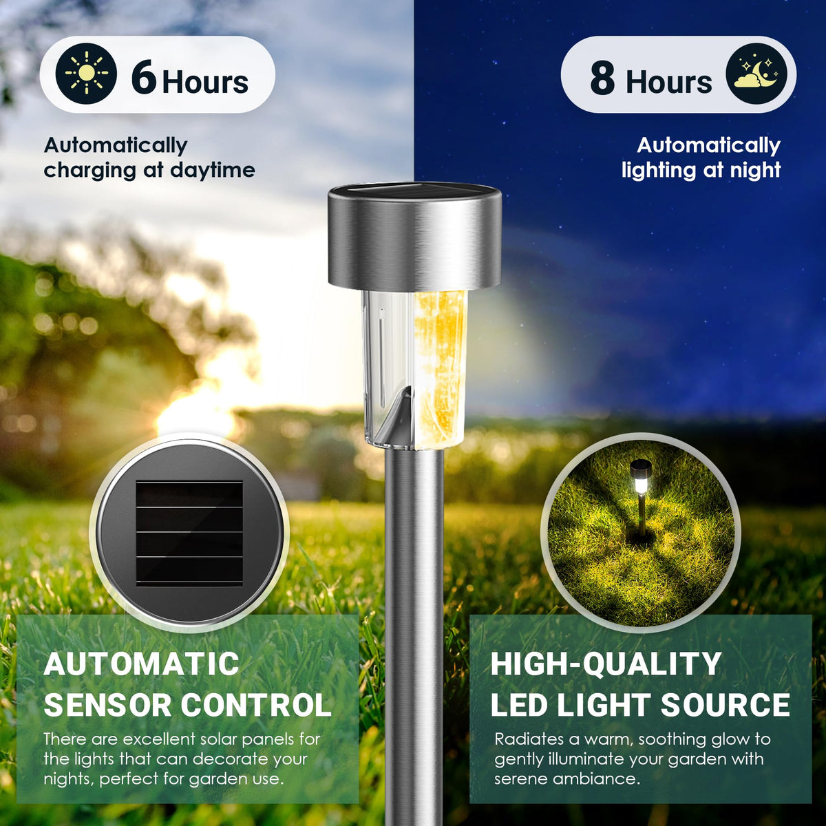 GIGALUMI solar lights used as patio and yard decor for ambience