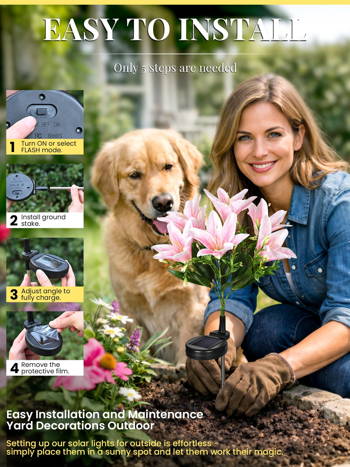 GIGALUMI lily light IP65 waterproof withstands rain and snow