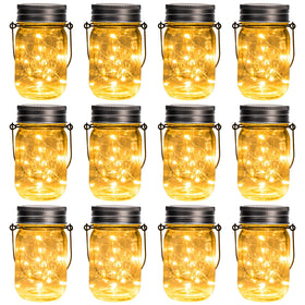 GIGALUMI solar mason jar lights illuminate outdoor spaces with warm ambient glow.