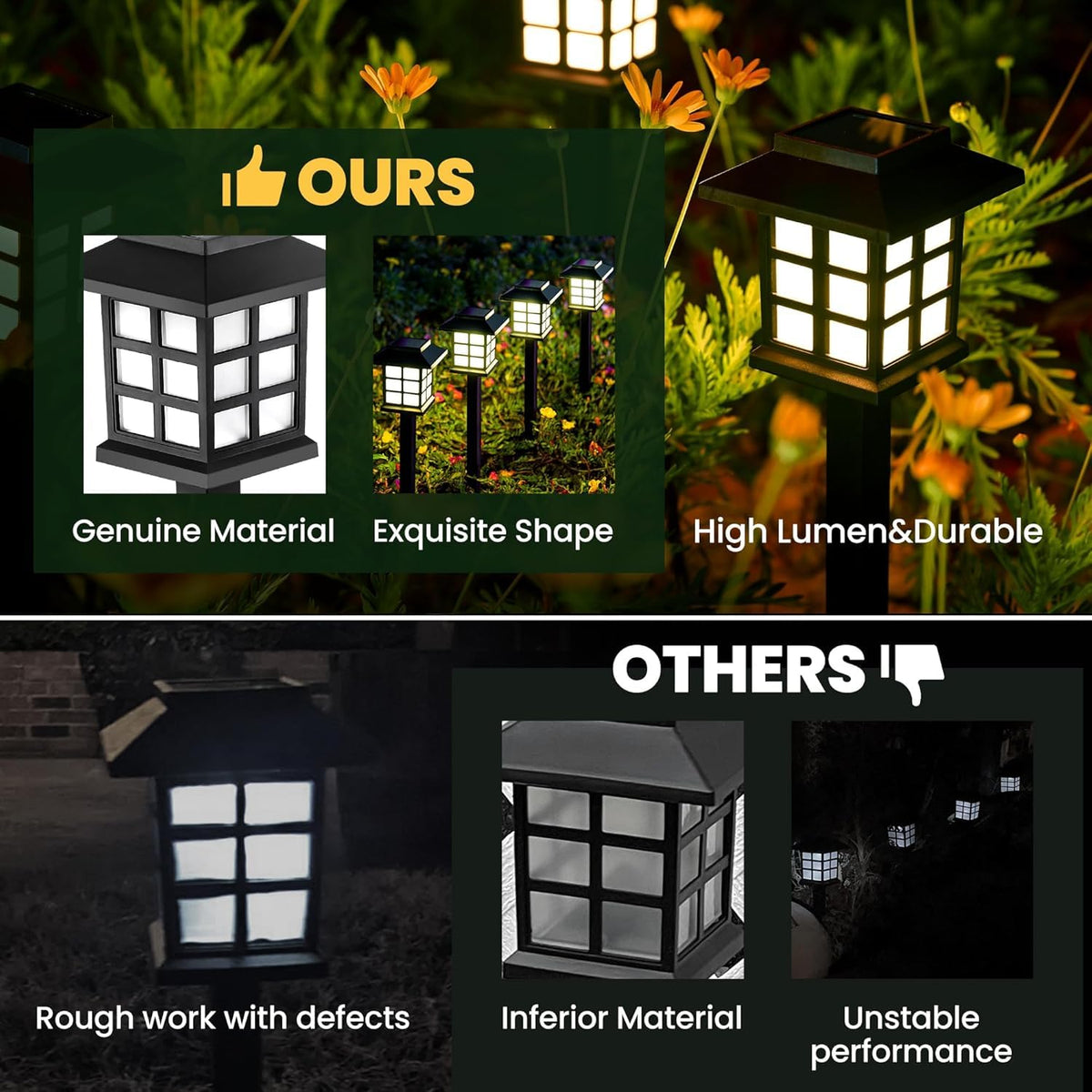GIGALUMI solar outdoor light for driveways providing ambient yard lighting without wiring