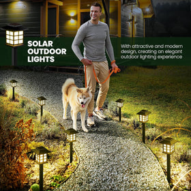 GIGALUMI solar pathway light brightens yard edges for safe foot traffic after dark