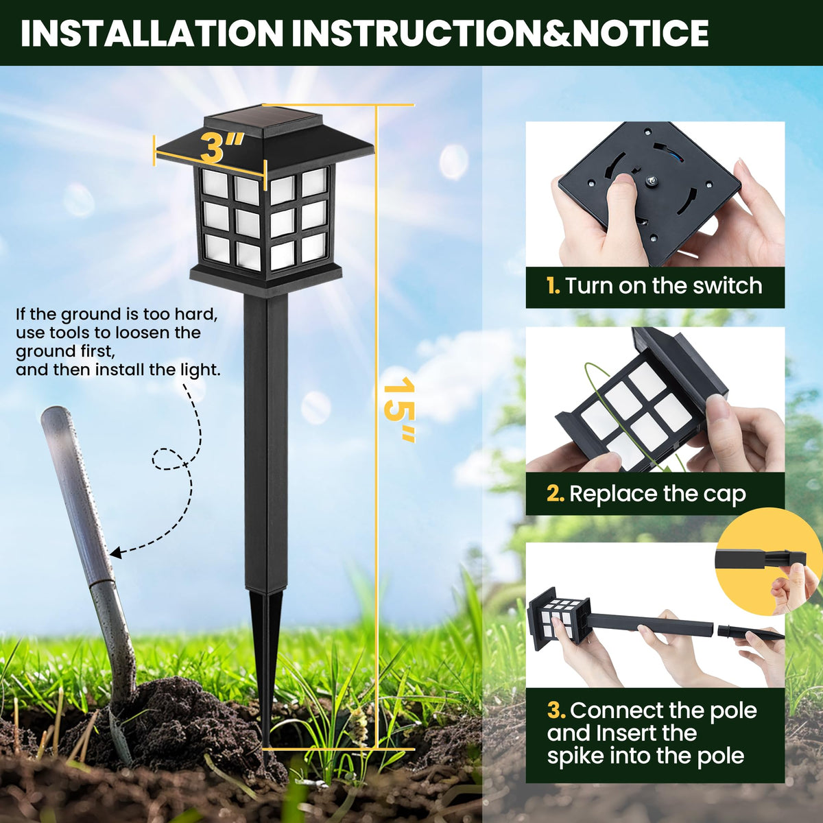 Gigalumi sturdy-ABS construction resists weather for lasting outdoor use.
