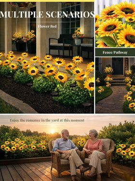 GIGALUMI solar sunflowers pathway lighting for evening strolls