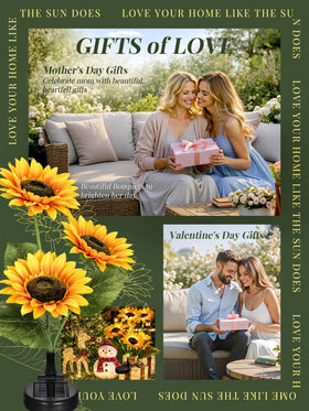 GIGALUMI solar sunflowers yard decor set enhances outdoor spaces