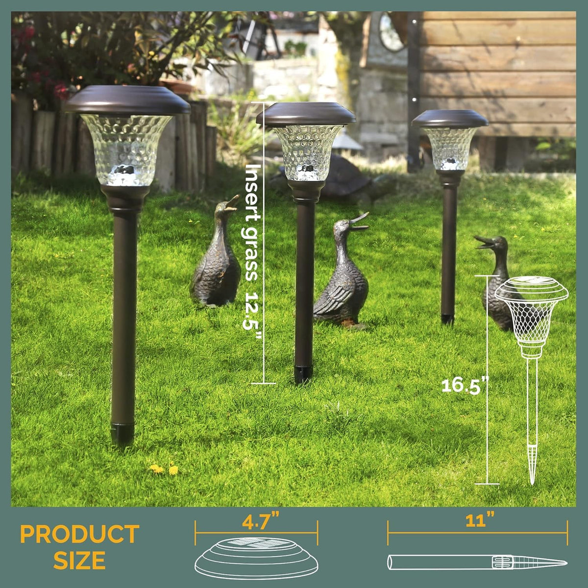 GIGALUMI solar yard light with automatic dusk-to-dawn feature