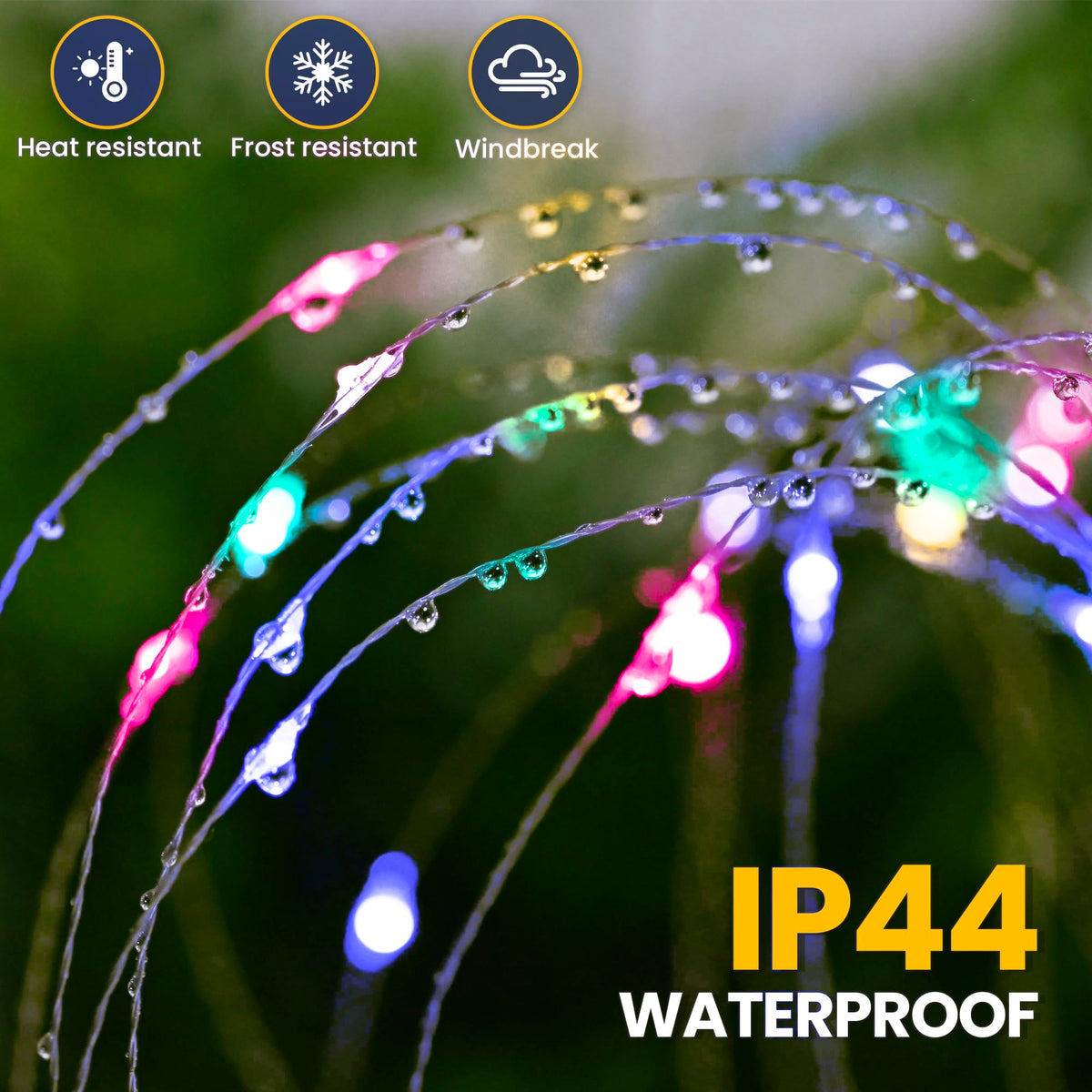GIGALUMI waterproof garden lights withstand rain while lighting the space.