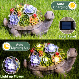 GIGALUMI waterproof turtle statue with UV paint resists weather.