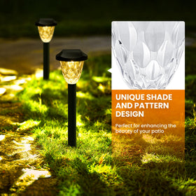 GIGALUMI yard and driveway solar lamp guiding entrance at dusk