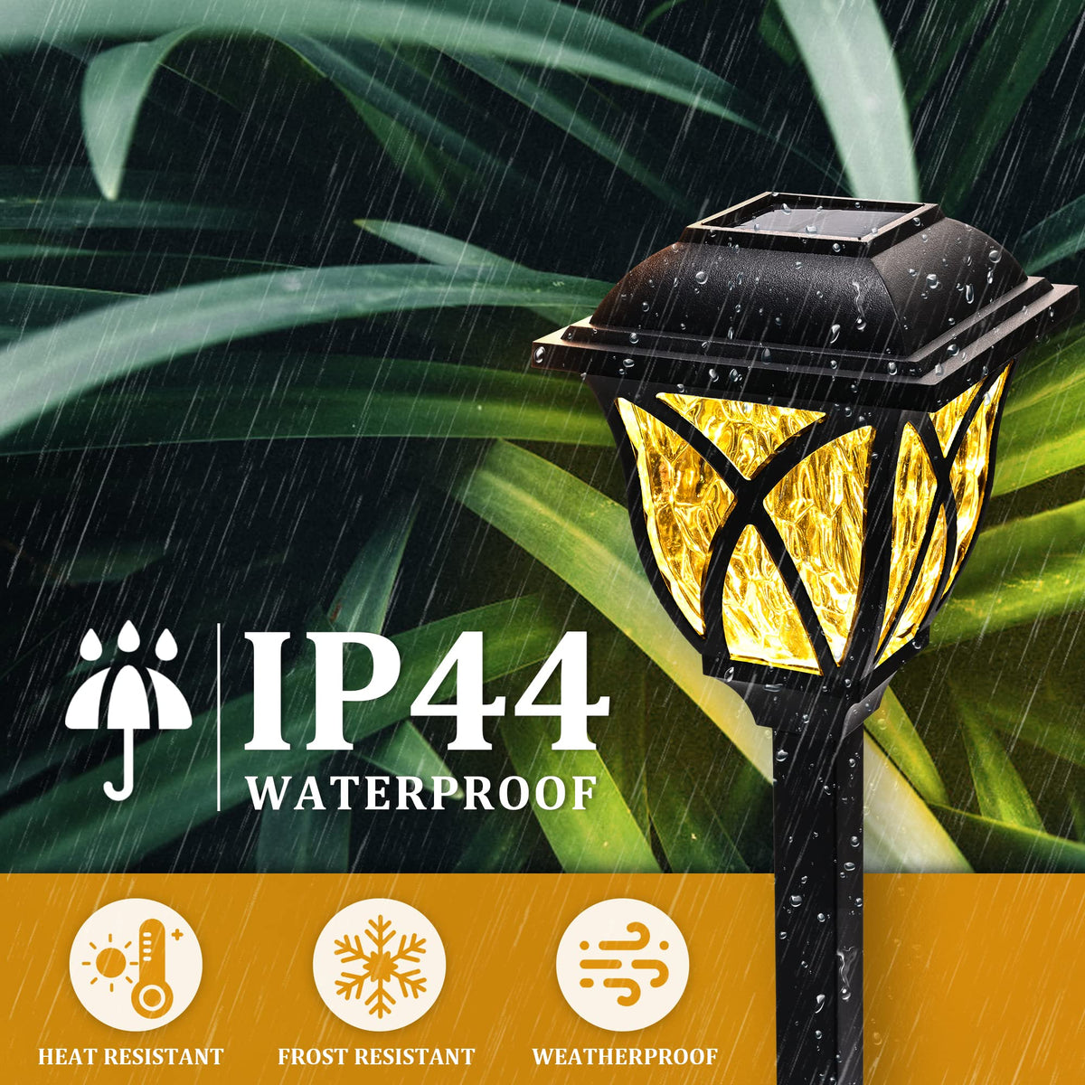 GIGALUMI yard lights along walkways in warm white