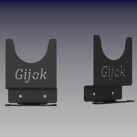 Gijok grinder storage rack stores grinders vertically for easy reach.