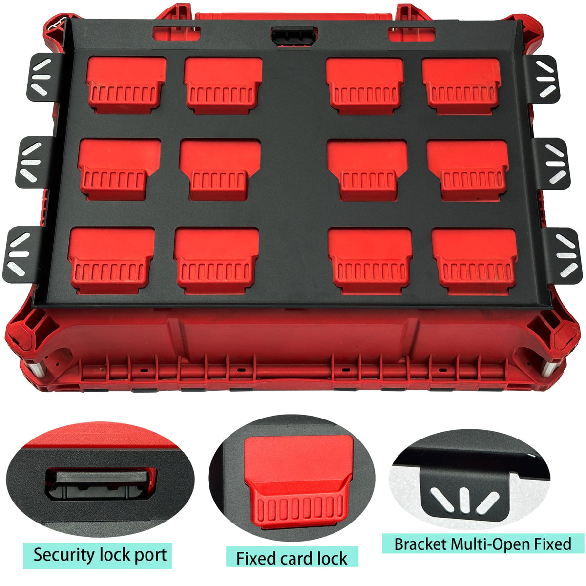 Gijok Packout mounting plate in use with MOLLE panels, adds durable organization in workspaces.