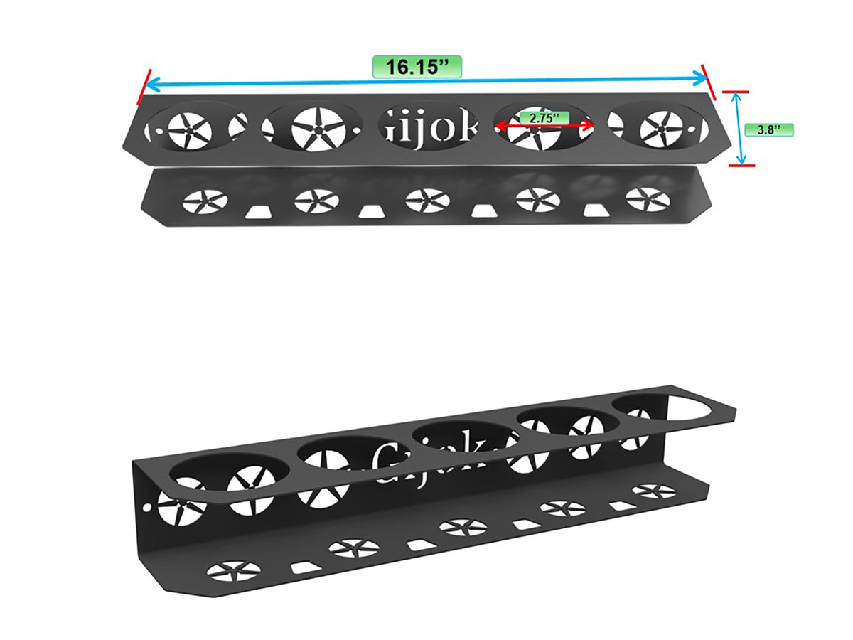 Gijok steel wall-mount storage organizes spray cans for quick access in the workspace