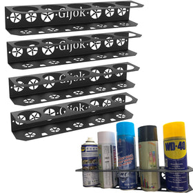 Gijok wall-mount spray can holder front view with four slots for quick access