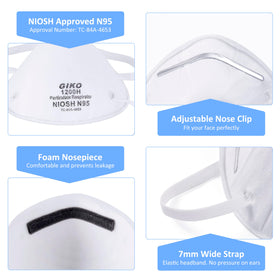 GIKO N95 mask adjustable nose clip ensures a snug seal.
