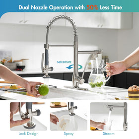 360-degree rotating spout for full sink reach with GIMILI faucet