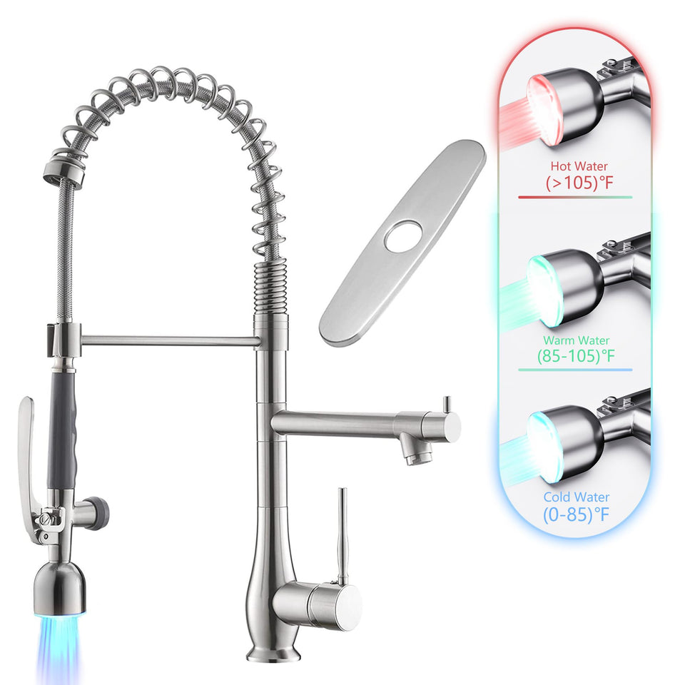 GIMILI LED ambient-light kitchen faucet for easy night visibility