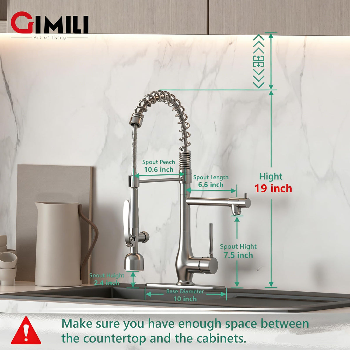 GIMILI pull-down sprayer offers flexible reach for sink tasks