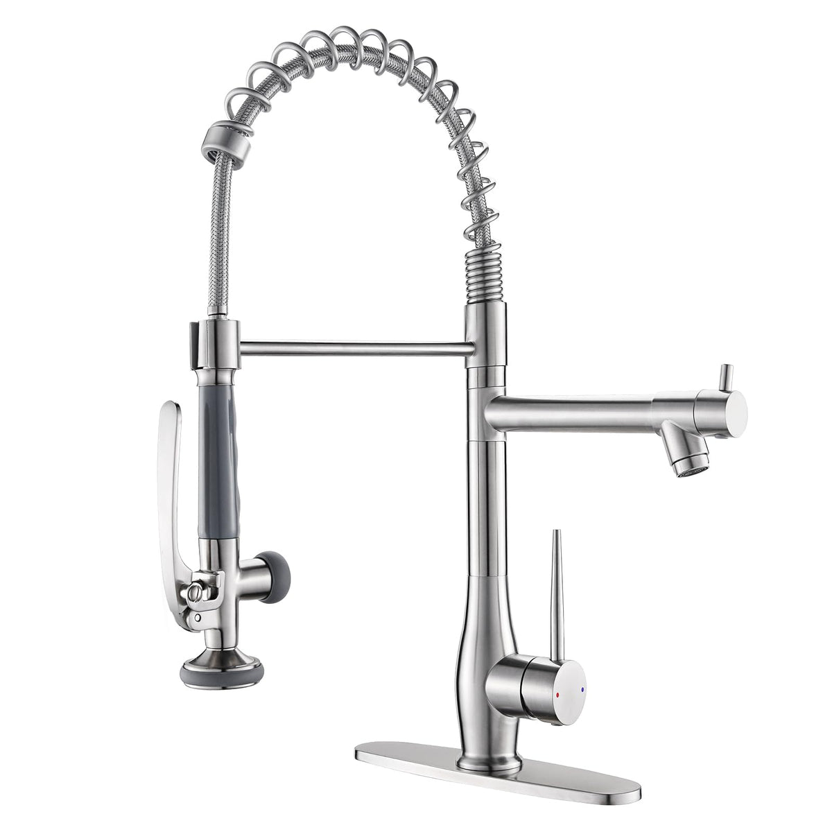 GIMILI pull-down sprayer faucet with high-pressure spray for fast cleanup