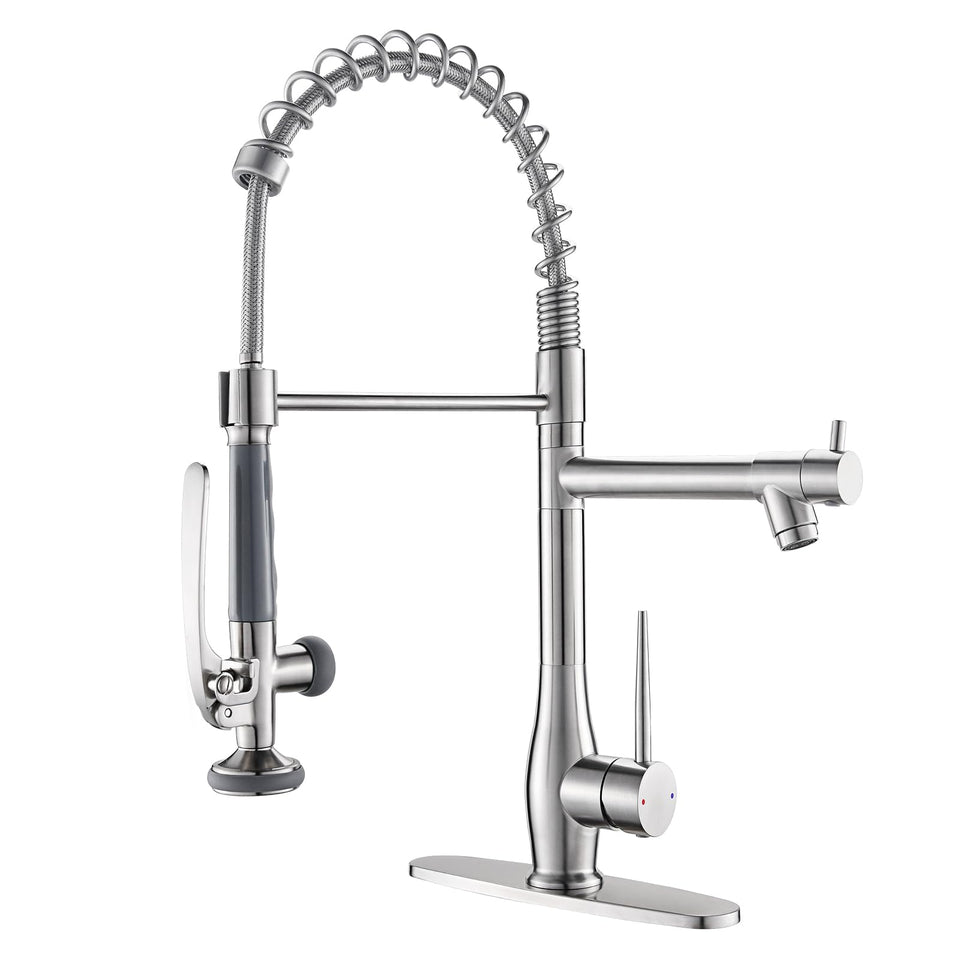 GIMILI pull-down sprayer faucet with high-pressure spray for fast cleanup