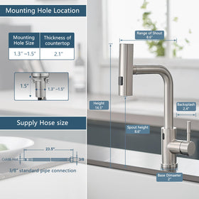 GIMILI faucet offers waterfall and sweep spray modes for versatile kitchen tasks.