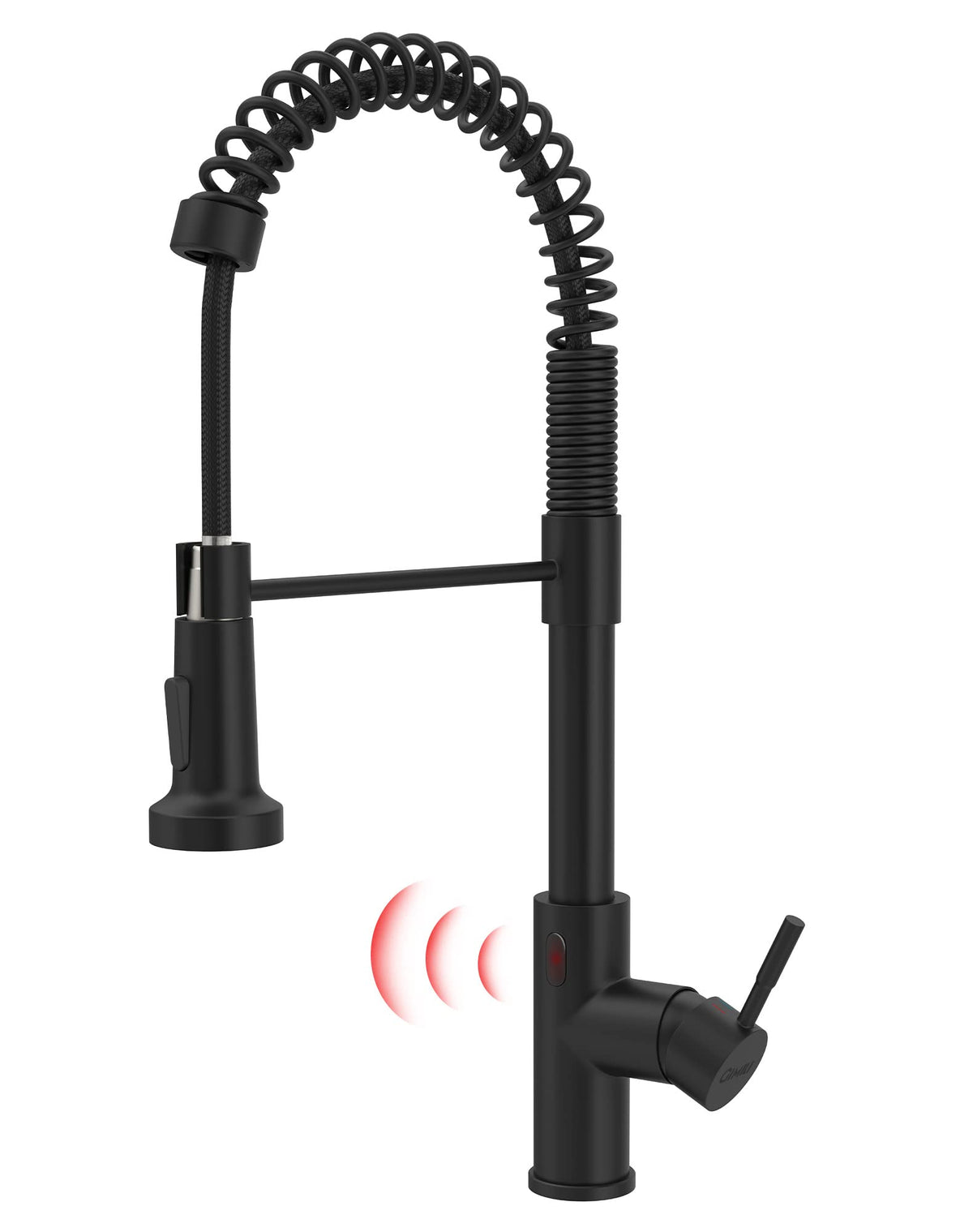 GIMILI matte black touchless faucet full view for convenient hands-free operation