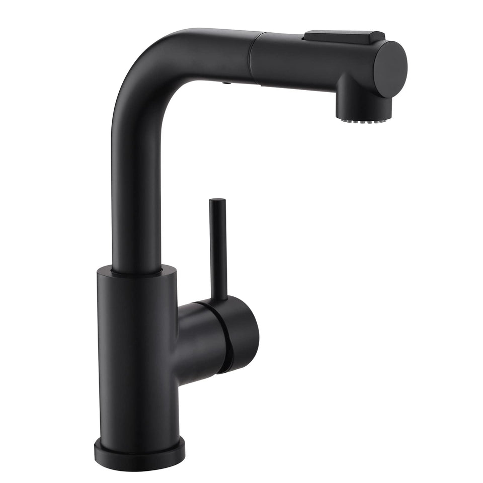 GIMILI modern bar faucet in matte black enhances a sleek kitchen aesthetic