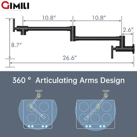 GIMILI 24-inch reach reduces trips between sink and stove.